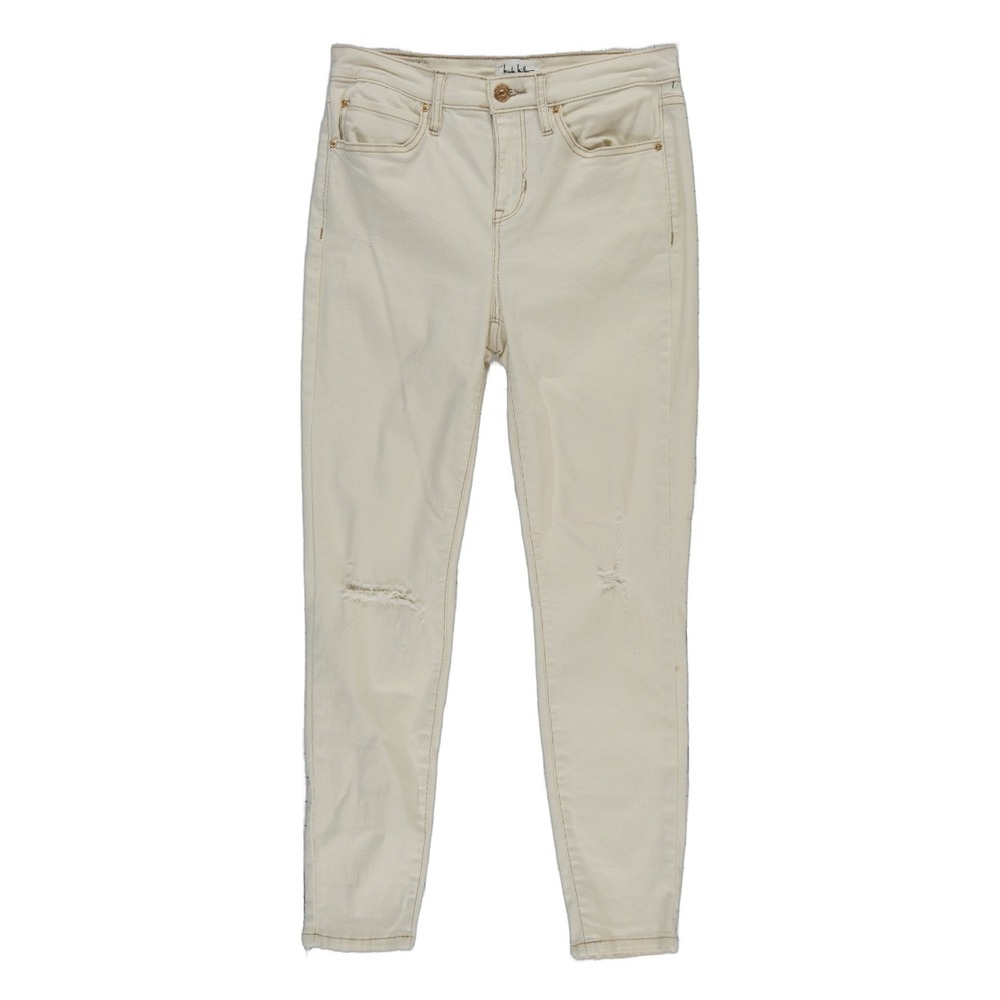 Nicole Miller Soho Jeans Women's‎ Size 4 Cream High Rise Ankle Skinny Denim